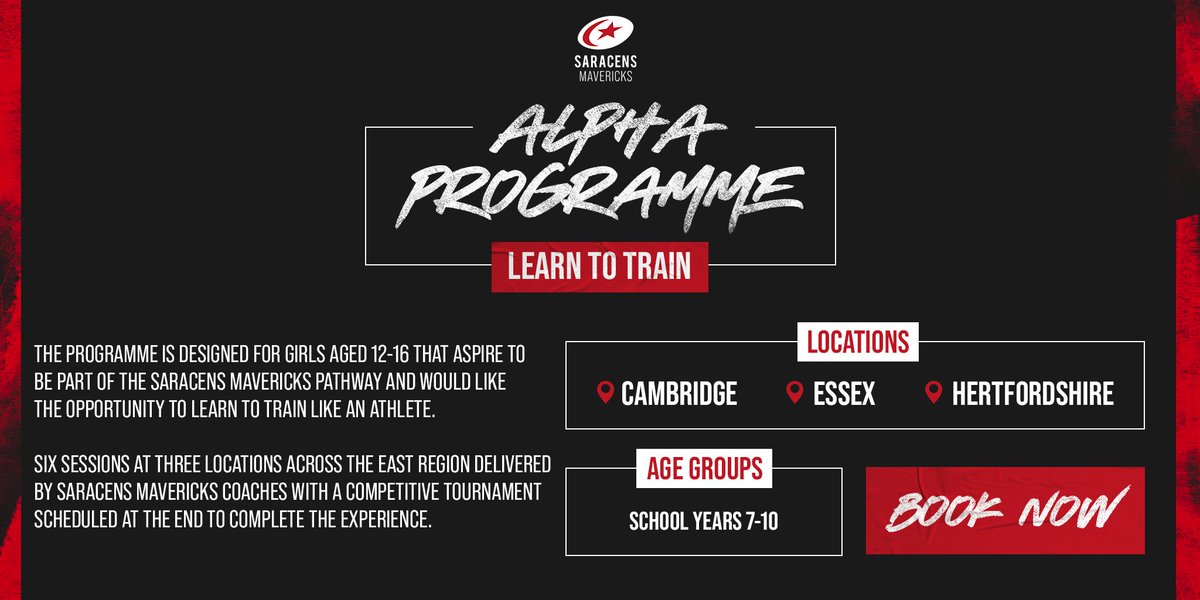 LDNMavericks's tweet image. Our NEW Alpha Programme is live &amp;amp; available to book!!

📍 3 Locations 
👱‍♀️ Ages 12-16

We have limited spaces so book now to avoid disappointment!!

👉 bit.ly/AlphaEssex
👉 bit.ly/AlphaCambs
👉 bit.ly/AlphaHerts

#LearnToTrain #aspire #Pathway 
#BeAMaverick ❤️🖤