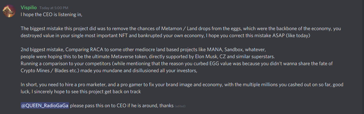 FeroxAdvisors's tweet photo. @JeffWatney Hi Jeff, please have a read and fix your game,
Warm Regards
#fixRACA
#FRX #FerociousAlpha https://t.co/S1z6bQGW29