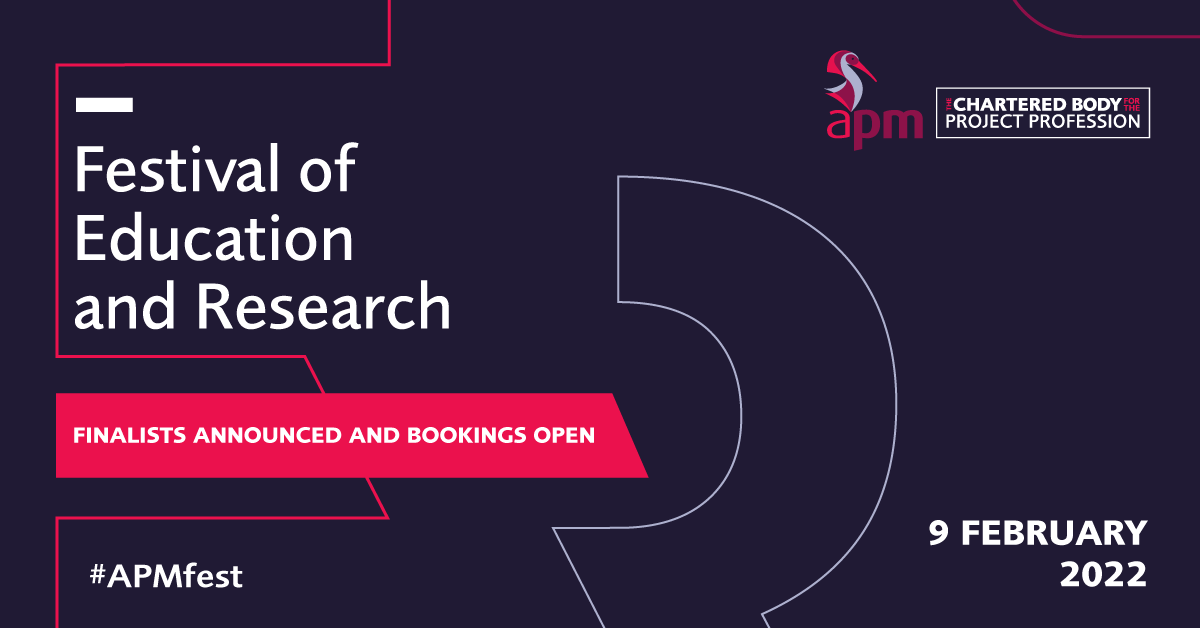 APMProjectMgmt's tweet photo. Not long to go until our 2022 Festival of Education and Research. We’re delighted to reveal that our finalists have now been announced and bookings are also open.
A big congratulations to all our finalists.
Find out more: https://t.co/2XN36eFNq0
#APMfest https://t.co/jKE4CwssRa