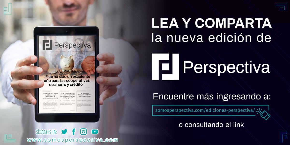 SoyPerspectiva's tweet photo. #PerspectivaDigital
👨🏻💻En nuestra última edición del #2021 encontrarás: Entrevistas a @Meugeniaperezea de @AscoopColombia , Juan Esteban Ángel de @Grupo_Coomeva y a Enrique Valderrama @enriqval de @fecolfin. Además de la mejor info del sector solidario: https://t.co/QPpETTuv5N https://t.co/kvb201Lwya