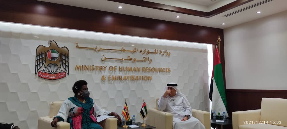 Ministry of Gender, Labour and Social Development (@mglsd_ug) on Twitter photo HAPPENING NOW in Abu Dhabi:
Our Minister Hon. Betty Amongi meeting her Emirati counterpart, the Minister of Human Resources and Emiratisation. <a href="/BettyAmongiMP/">Hon Betty Amongi</a> <a href="/AggreyKibenge/">Aggrey Kibenge</a> <a href="/GovUganda/">Government of Uganda</a> <a href="/UgandaMediaCent/">Uganda Media Centre</a> <a href="/MOHRE_UAE/">وزارة الموارد البشرية والتوطين</a> <a href="/ilo/">International Labour Organization</a> HAPPENING NOW in Abu Dhabi:
Our Minister Hon. Betty Amongi meeting her Emirati counterpart, the Minister of Human Resources and Emiratisation. <a href="/BettyAmongiMP/">Hon Betty Amongi</a> <a href="/AggreyKibenge/">Aggrey Kibenge</a> <a href="/GovUganda/">Government of Uganda</a> <a href="/UgandaMediaCent/">Uganda Media Centre</a> <a href="/MOHRE_UAE/">وزارة الموارد البشرية والتوطين</a> <a href="/ilo/">International Labour Organization</a>