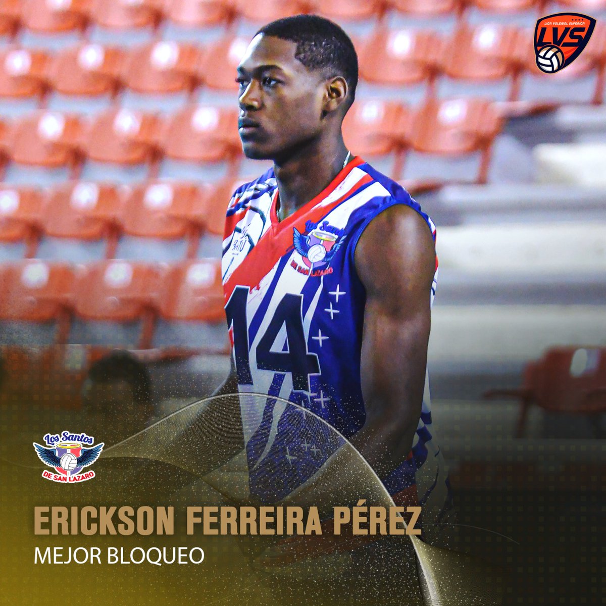 Erickson Ferreira, de #LosSantosSL, es reconocido por ser el MEJOR BLOQUEO del torneo 2021 de la Liga de Voleibol Superior (LVS). ¡La muralla! #LVS2021 #VolvioLaLiga #VoleibolDominicano #LVSMasculino #PremiosLVS