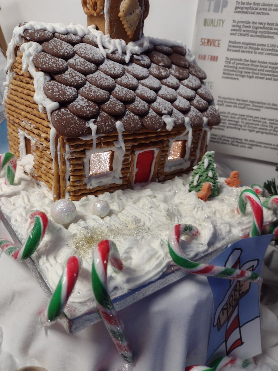 lorettawick's tweet photo. Our Gingerbread house will be raffled off on our last day of term! Who will be the lucky winner? 
@ParboldDouglas 
@mellorscatering 
@Juliehorrocks3 
@ElaineL33583821 
@xsfitzx https://t.co/P55LqY1Knn