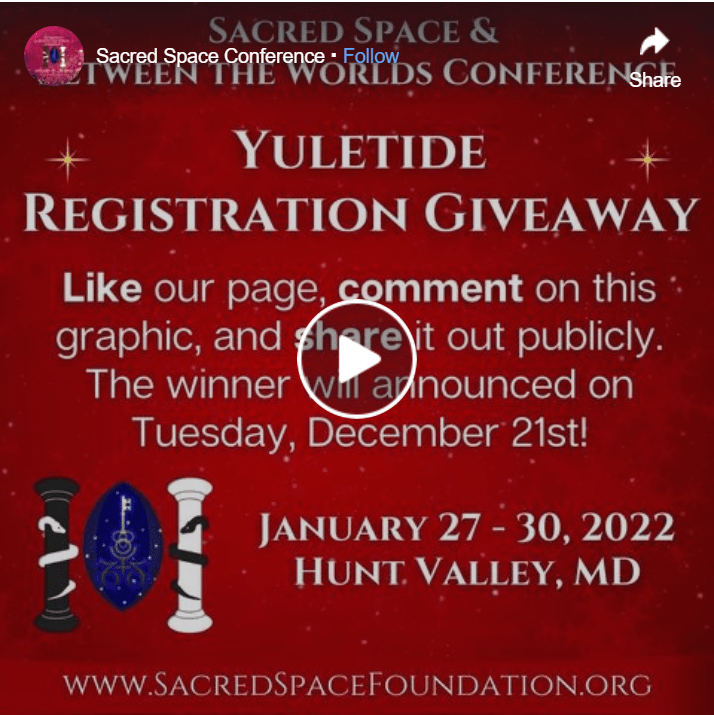 tet_asw's tweet photo. Yuletide Registration Giveaway - Sacred Space &amp; Between the Worlds Conference - https://t.co/kowr6b8wBd #AssemblyOfTheSacredWheel #BetweenTheWorldsConference #RegistrationGiveaway #SacredSpaceConference #SacredSpaceFoundation #Yultide https://t.co/pm6ZQEj4ON