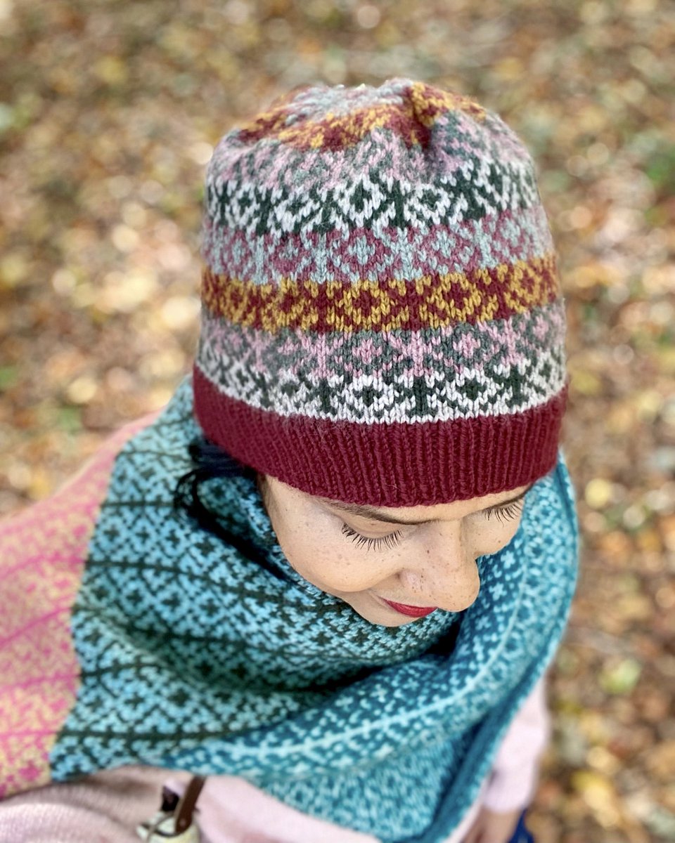 Loving December walks wrapped up in my Meadow hat &amp; shawl. There's 20% off all my patterns, including the Meadow hat &amp; shawls bought through Ravelry until 23:59 GMT Friday December 17! To claim the discount enter code DEC20 at checkout. deehardwicke.co.uk click on Ravelry