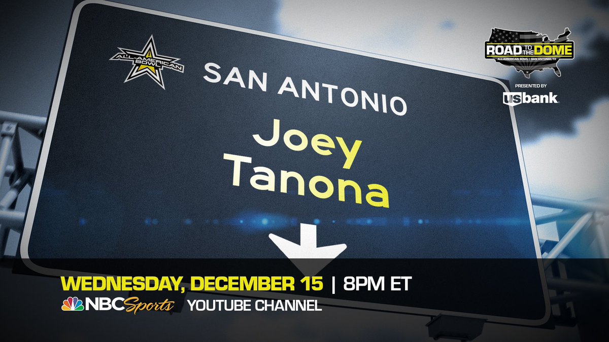 Back to Zionsville 🚌 

Notre Dame commit Joey Tanona (<a href="/JoeyTanona/">Joey Tanona</a>) will be honored as a 2022 All-American tomorrow at 8 p.m. ET. 

#GoIrish ☘️ 

#AABXXII 🇺🇸

#AllAmericanBowl 🏈 <a href="/usbank/">U.S. Bank</a>