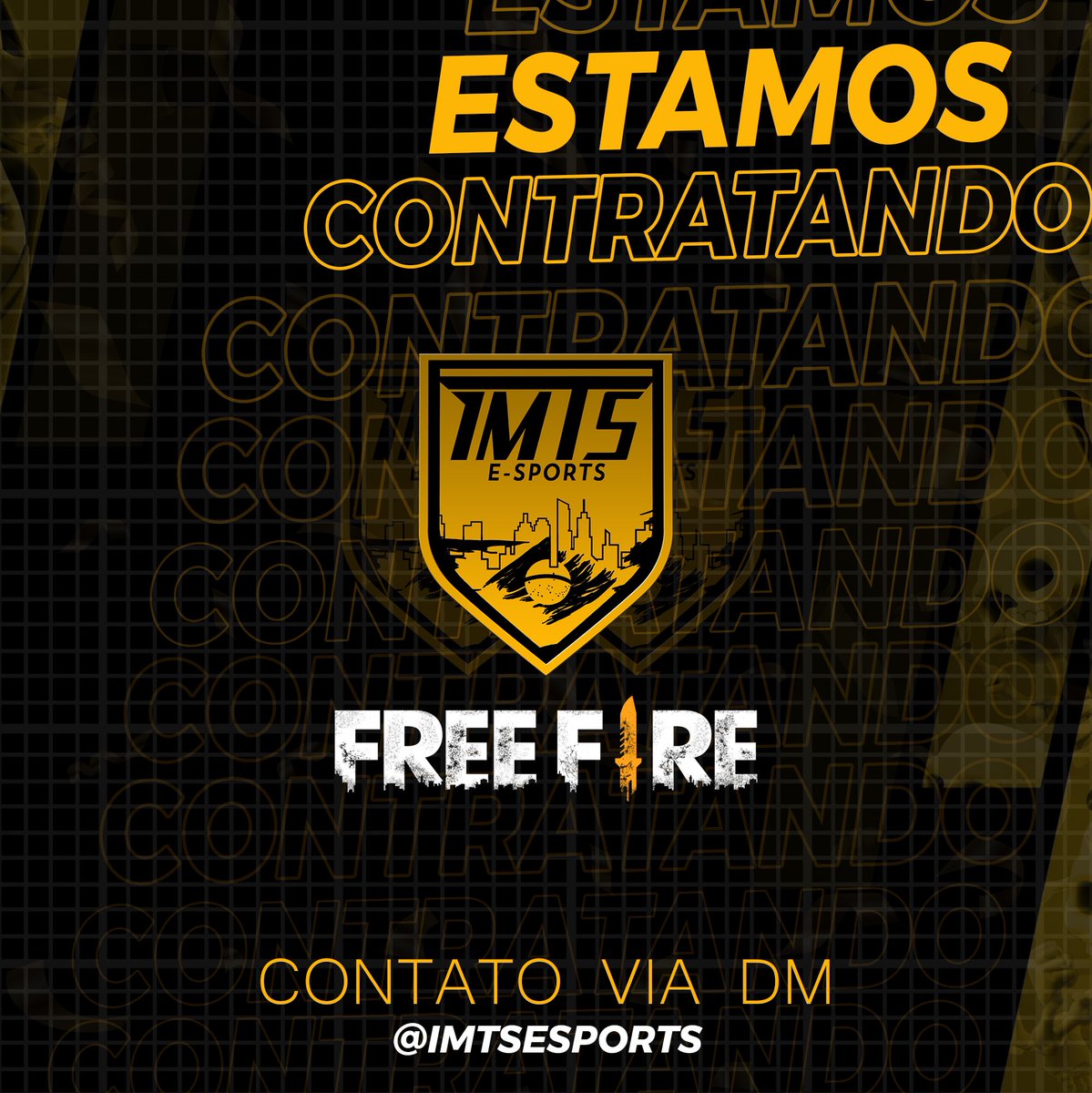 #freefire 

Estamos com 4 vagas em aberto para nossa line de Free Fire,mais interessados chamar @imts_pedrin na DM!

Venha fazer parte da Família IMTS 🖤💛
.
.
.
.
.
.
#freefire #freefirebrasil #garenafreefire #time #contratanto
