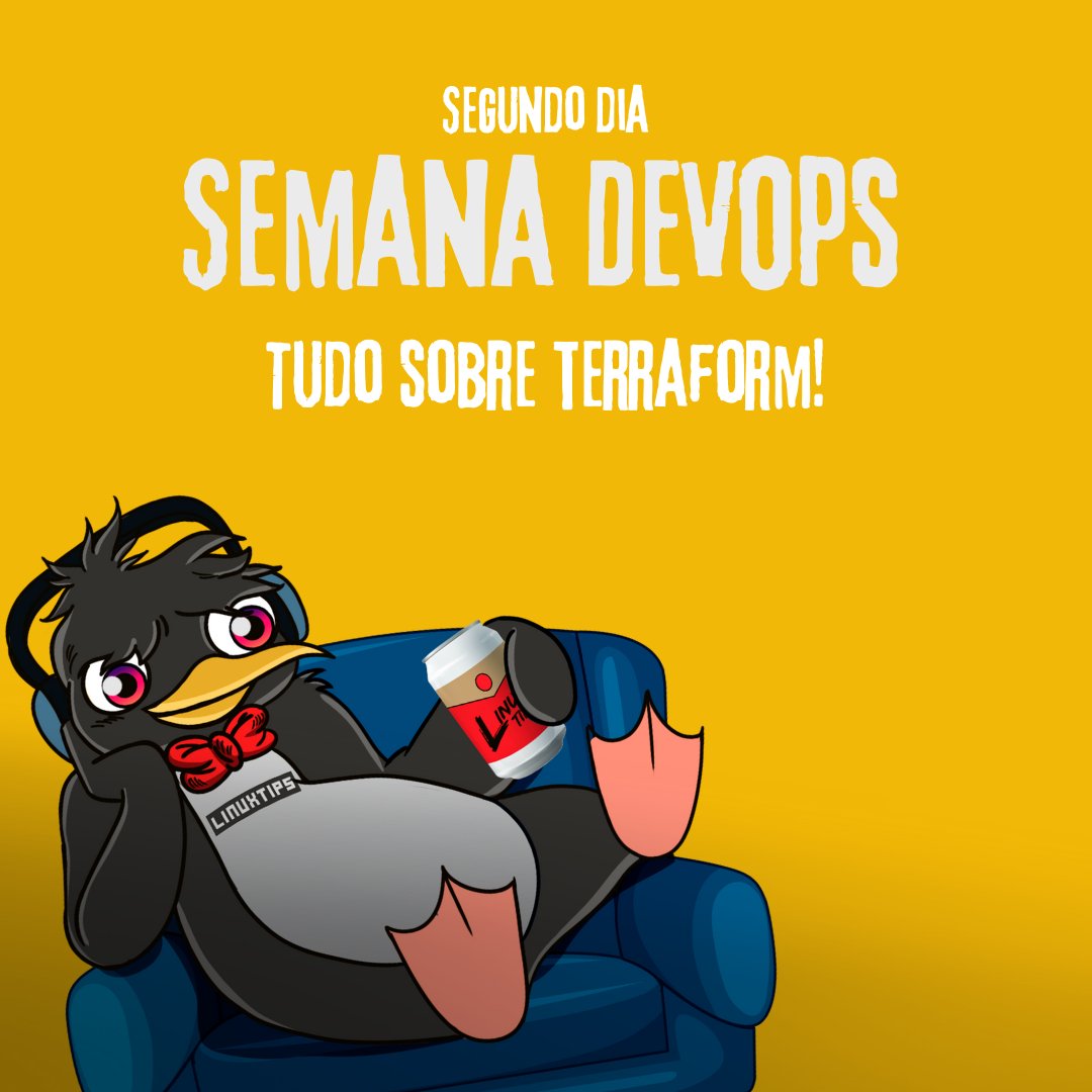 LINUXtipsBR's tweet image. E a Semana DevOps continua a todo vapor!! Hoje vamos falar sobre como construir e administrar sua infraestrutura através do Terraform. #semanadevops