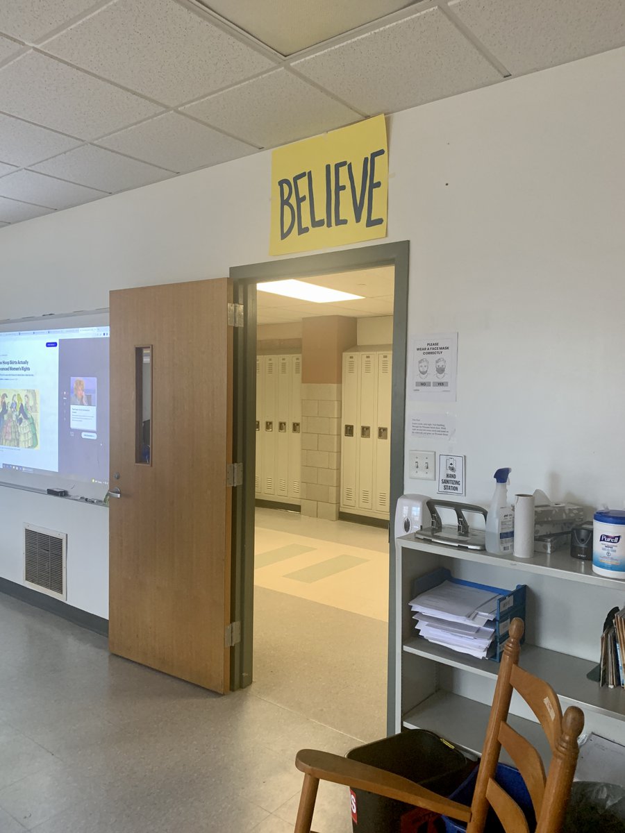 oconnor289's tweet image. I put this @tedlasso "Believe" poster up this morning and on their way out of class at the end of first block, I watched the students just instinctively reach up to hit it. Got me right in the feels. @jasonsudeikis @brettgoldstein @brendanhunting @hanwaddingham