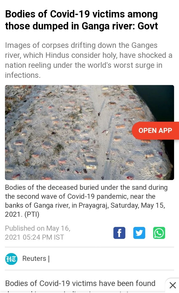 Arshi7Khan's tweet image. Indians usually suffer frm Memory loss,they&apos;re quick to forget the pains,the challenges,the risks they faced &amp;amp;deaths of their loved ones during #Covid2ndWave due to poor governance.When bodies were floating on this #GangaRiver,where ws PM then?
Today they seem to forget everythng