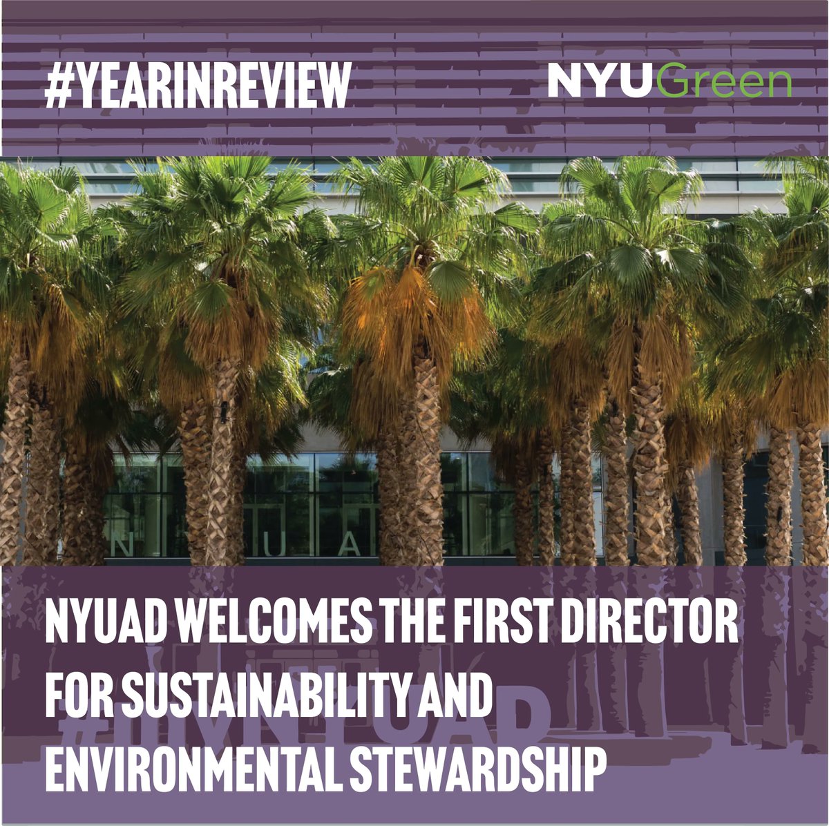 We start our #YearInReview countdown with the announcement of NYUAD welcoming the first Director for Sustainability and Stewardship, Antonios Vouloudis to lead the campus' environmental efforts!
Read all about the announcement: buff.ly/3IIZRvz
