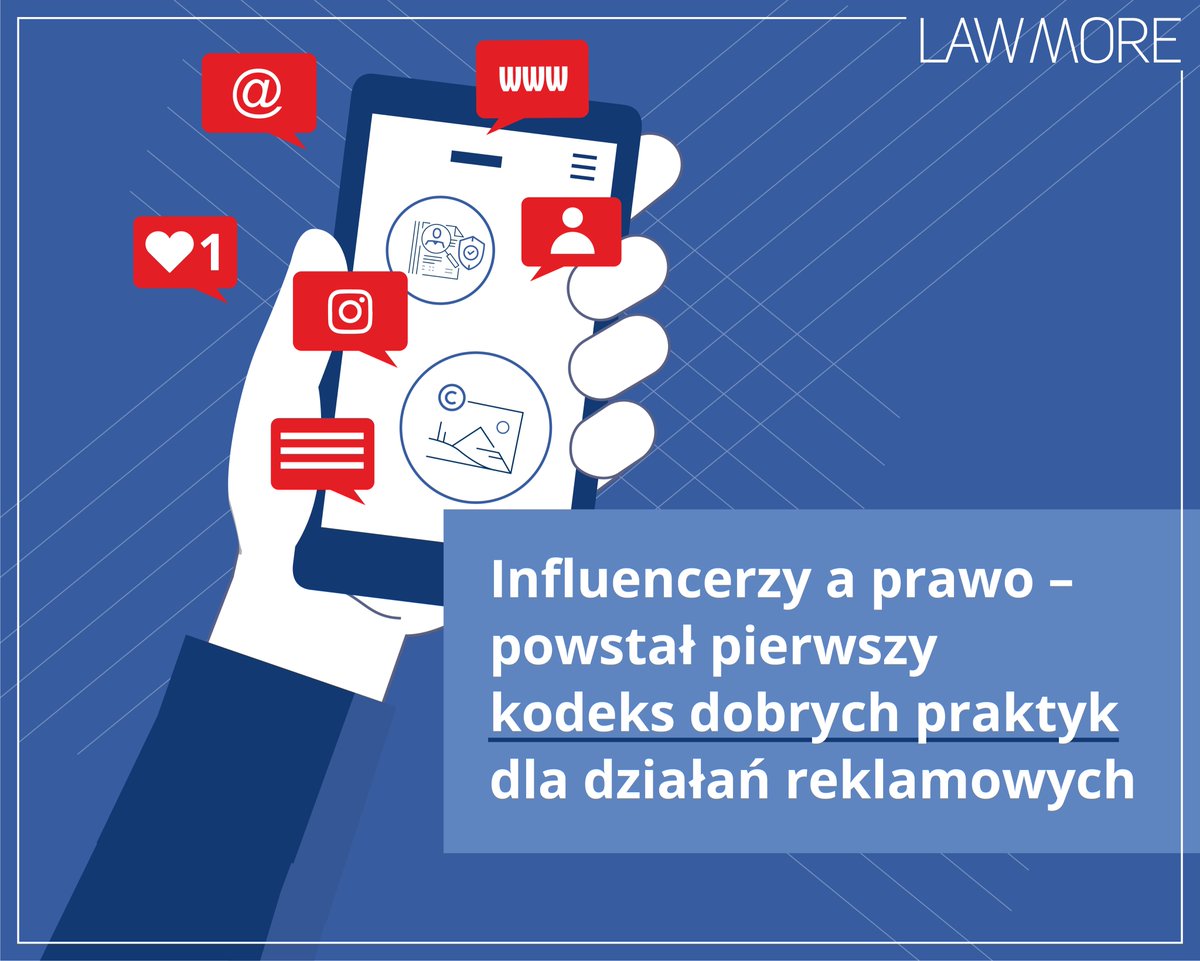 O co chodzi? W LAWMORE postanowiliśmy trochę pomóc influencerom i stworzyliśmy prawny drogowskaz dla polskich twórców dot. reklamy na social mediach. 

Można go pobrać tutaj: lawmore.pl/wp-content/upl…