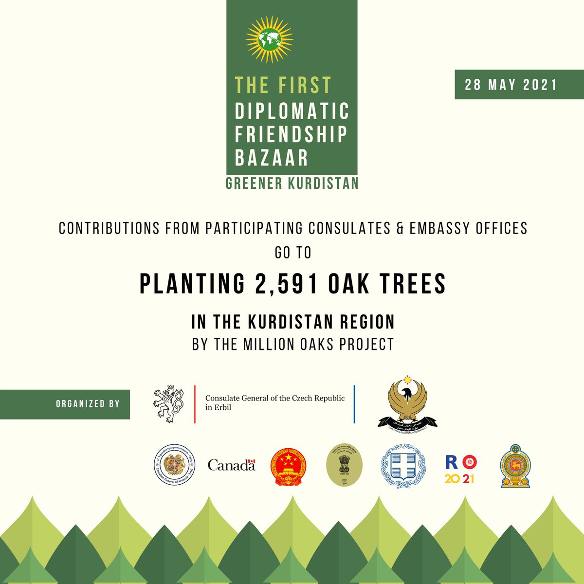 The Million Oaks Project will start planting oak trees from 15 December on 120 Road, beside Majidi Mall in #Erbil. If you are interested to participate in the planting process, please contact them for details. Cheers to Greener #Kurdistan 🌳🌳 ➡️ instagram.com/millionoaks?ut…