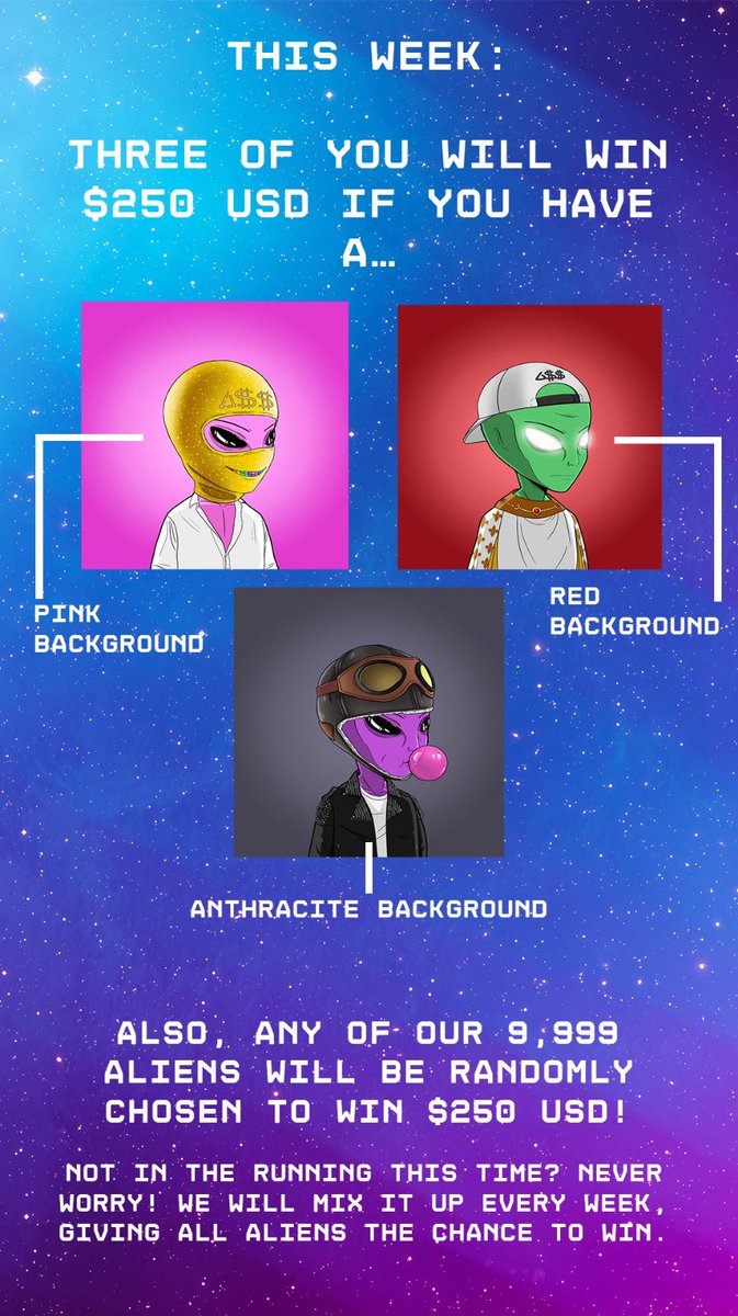 AlienSecretSoc's tweet photo. 📣 BIG ANNOUNCEMENT 📣

1000$ GIVEAWAY EVERY WEEK FOR HOLDERS?💸

Everything explain right here👀⬇️

Time to sweep🧹🚀

#AlienSecretSociety #ASS #NFT #Giveaway https://t.co/Dky3yraf8U