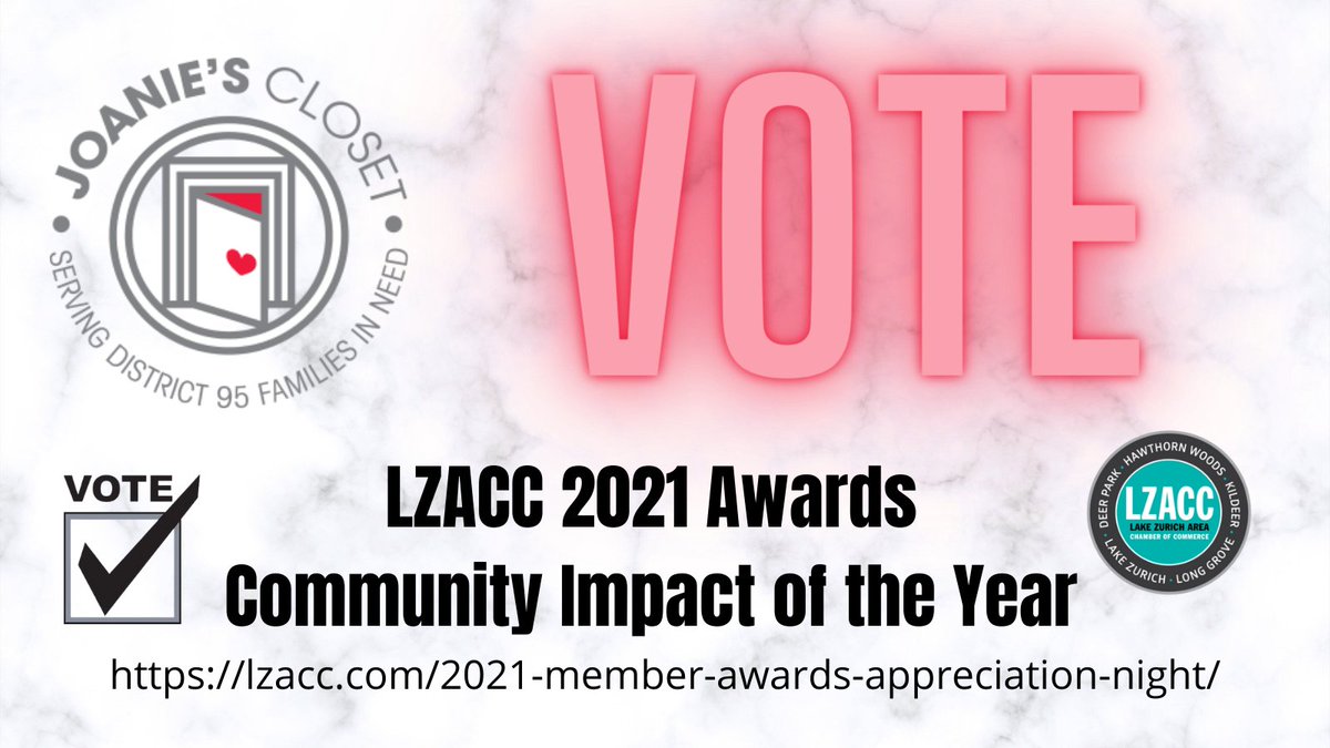 As a committee of the Foundation, we're thrilled to have Joanie's Closet be one of the nominees for the LZACC 2021 Awards - Community Impact of the Year. Learn about all the award nominees and VOTE today! lzacc.com/2021-member-aw… @GalltKelley @D95SocialMedia