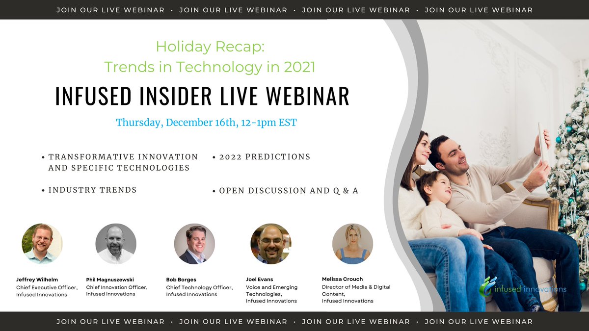 We will be reflecting on some of our favorite new and innovative technology trends that took place in 2021 as well as predictions for the year 2022!

Anyone can attend & registration is free: lnkd.in/dnx24NWh

#technology #webinar #innovation #innovationtrends #tech