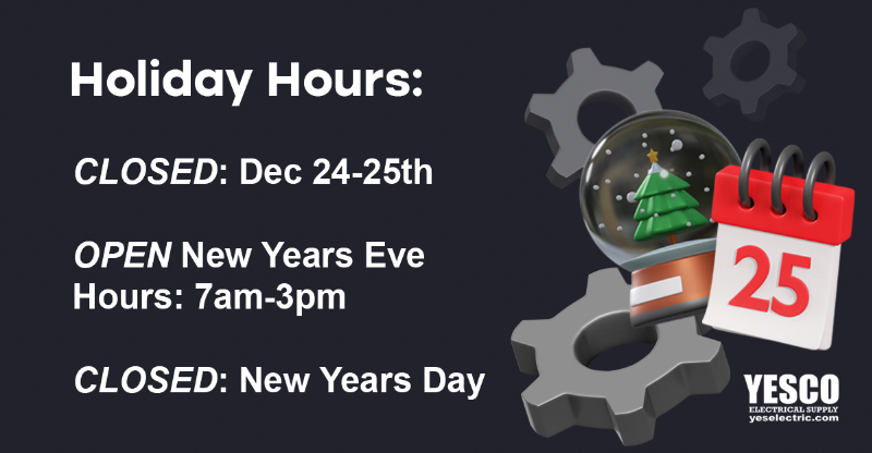 Holiday Hours below:

CLOSED: Dec 24th-25th
OPEN: New Year's Eve 7 am-3 pm
CLOSED: New Years Day

Enjoy the holiday and stay warm ☃️