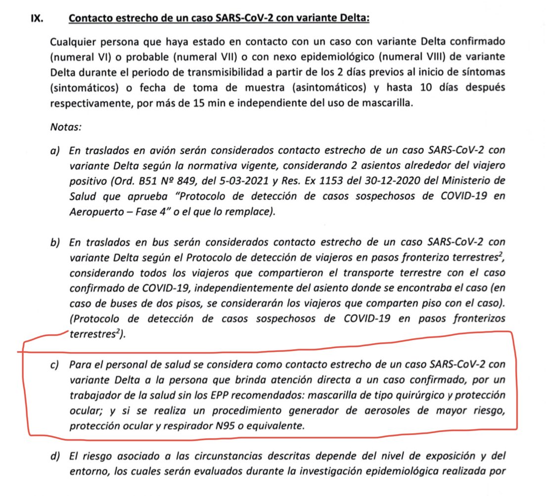 Ignacio_Silva_A's tweet image. O la SEREMI no se leyó las reglas del juego, o está jugando sucio. 

El ordinario vigente a esa fecha (y el actual también) indican claramente q el personal de salud q usa correctamente su equipo de protección personal (mascarilla, entre otros), no califica como contacto estrecho