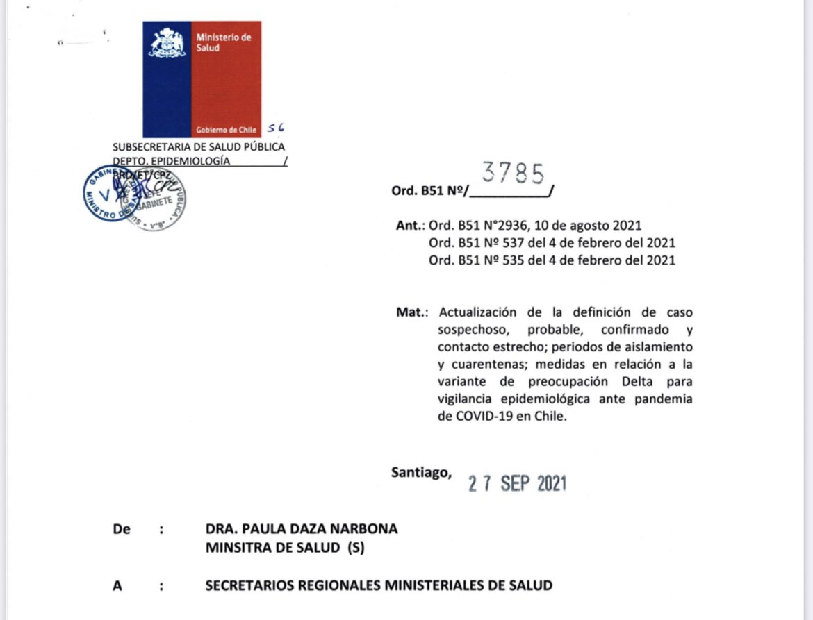 Ignacio_Silva_A's tweet image. O la SEREMI no se leyó las reglas del juego, o está jugando sucio. 

El ordinario vigente a esa fecha (y el actual también) indican claramente q el personal de salud q usa correctamente su equipo de protección personal (mascarilla, entre otros), no califica como contacto estrecho