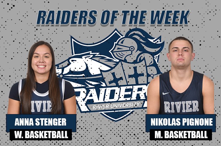RivierRaiders's tweet photo. Stenger and Pignone earn Raider of the Week honors after their performances last week!
@RivierMensHoops 
@RivWBB https://t.co/oiADGj63DB