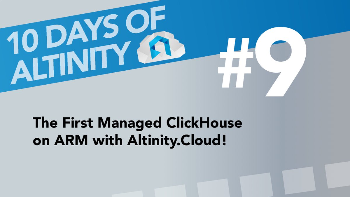 Day 9 of #AltinityCloud: Thrilled to announce you can now deploy managed #ClickHouse on ARM instances w/ #AltinityCloud. Why should you care about ARM? What does #ARM support mean? What's the process? 👉🏼 hubs.la/Q010Pjmw0 #Graviton