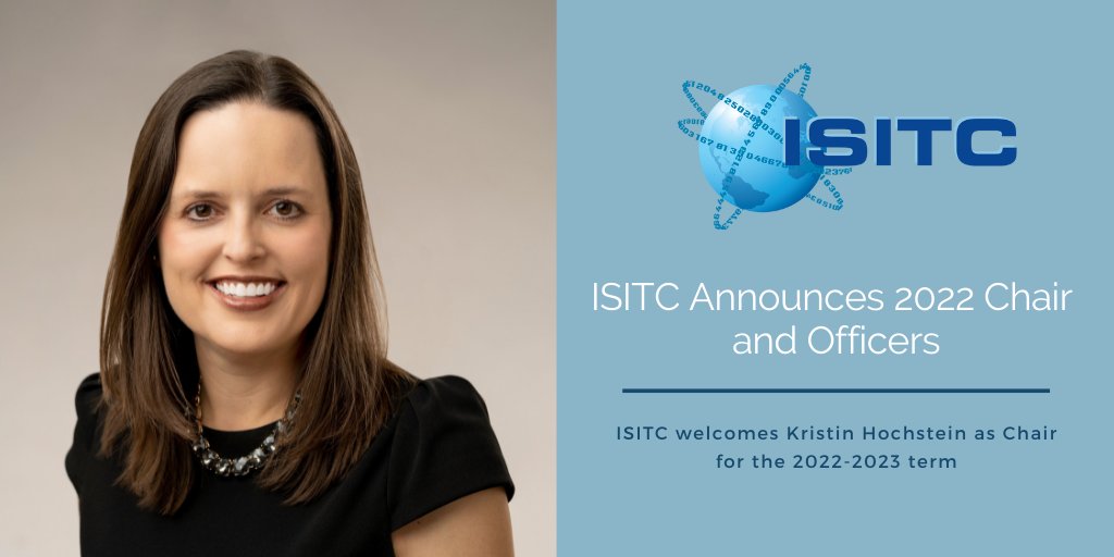 ISITC's tweet photo. We are thrilled to announce our 2022-2023 Chair and ISITC officers:

– Chair: Kristin Hochstein 
– Vice Chair: Rich Robinson
– 2nd Vice Chair: Grace Kang
– Secretary: Ana Lotharius
– Treasurer: Charles Mottinger
– Immediate Past Chair: Lisa Iagatta

https://t.co/RaMzfCUAn3 https://t.co/wngImOA9EC