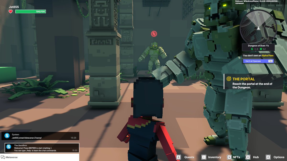 Jst855's tweet photo. @TheSandboxGame 2 golems in the pit. https://t.co/jrAGH3D2pw