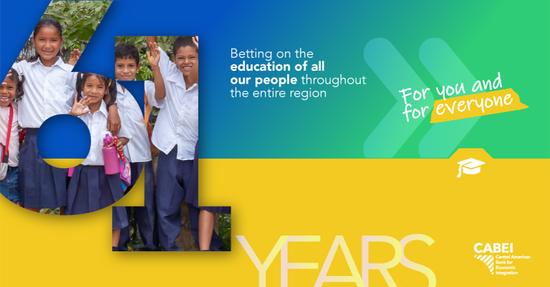 CABEI_Org's tweet photo. ¡61 years promoting education in the region!

We believe that education is key to reduce inequality, transform lives and open a path to growth in the region. #CABEI #61Anniversary #ForYouAndForEveryone https://t.co/gojep1ESBw