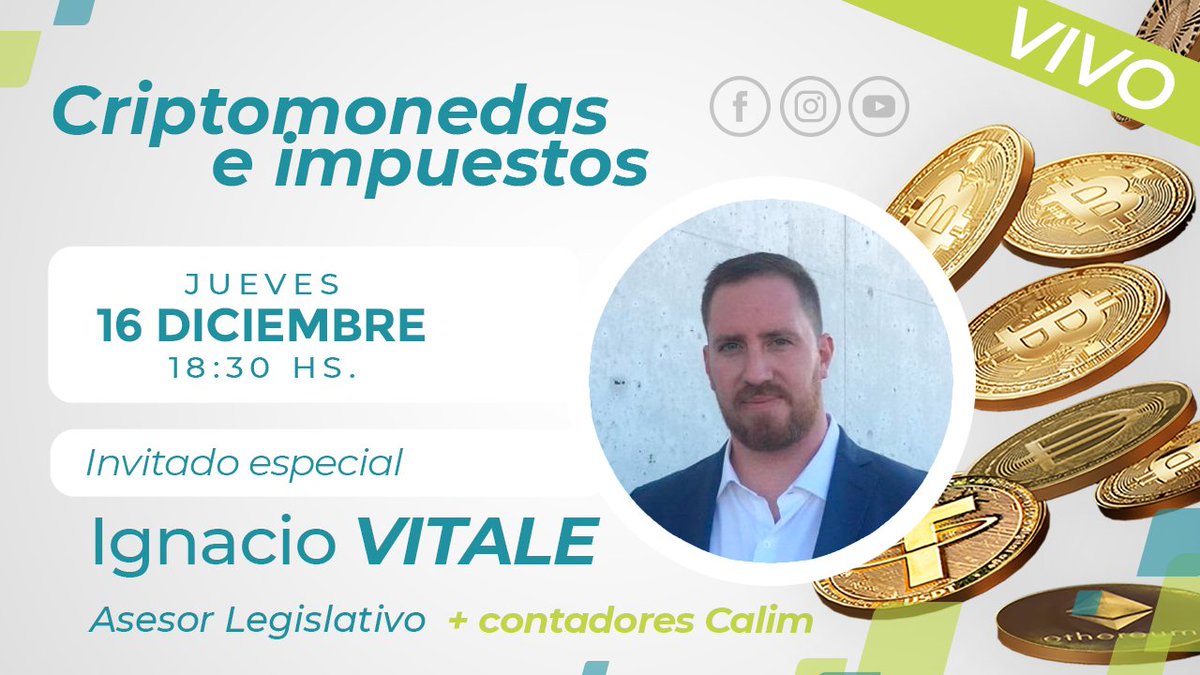 CalimDigital's tweet photo. En Argentina, más de 3 millones de usuarios operan con #Criptomonedas 💰. Debido a esto , #AFIP se vio obligada a realizar una revisión acerca del marco impositivo en cuestión.📌Te invitamos este jueves 16 de Diciembre a las 18:30 hs a participar del Vivo [] #bitcoin #blockchain https://t.co/1KMjO2w6LH