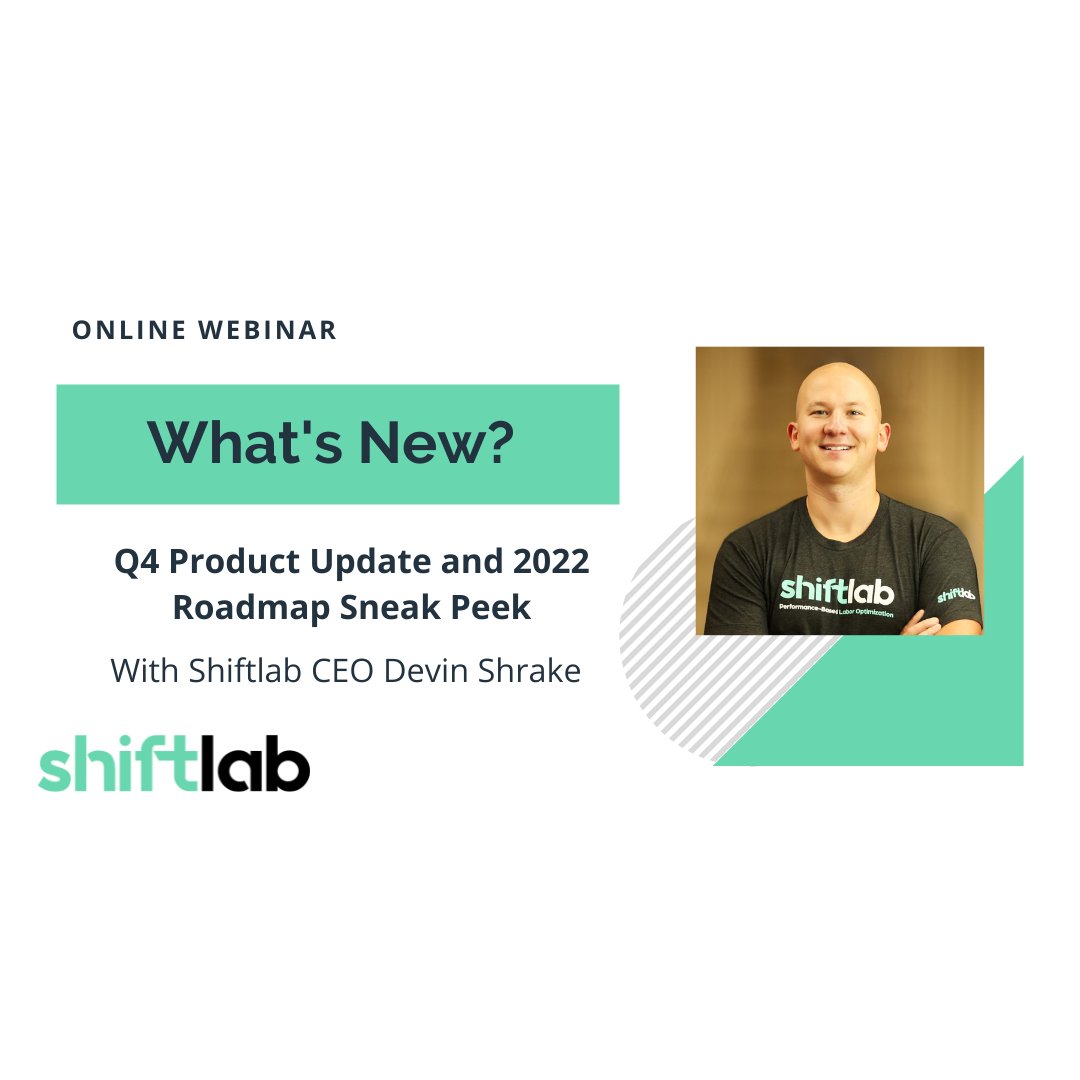 myshiftlab's tweet image. Join us TOMORROW at 1pm EST for a webinar. We&apos;ll be sharing new features added in Q4, giving a sneak peek of our 2022 roadmap and sharing some interesting labor trends we&apos;ve seen over 2021. Register here: bit.ly/3yn9XgR