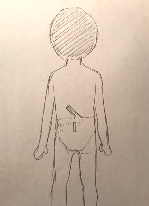 息子(3歳)が、ままごとで使う包丁をこうやって装着していた。 