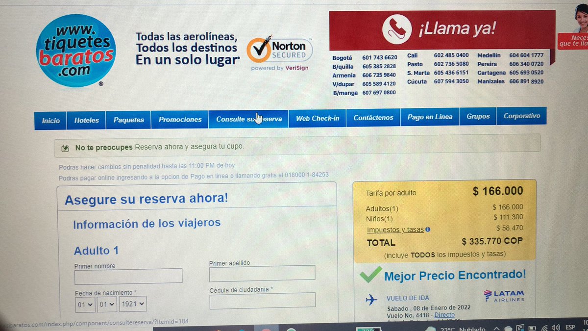 linamaria7rojas's tweet photo. @tktsbaratos @AeroCivilCol @BluRadioCo @NoticiasCaracol Vuelve y pasa, cobrando $111.300 por un bebé de 18 meses. @Avianca hay una ley que aclara que los bebés no pagan tarifa. @NoticiasRCN @LATAM_CO https://t.co/sKuJC8X5nr
