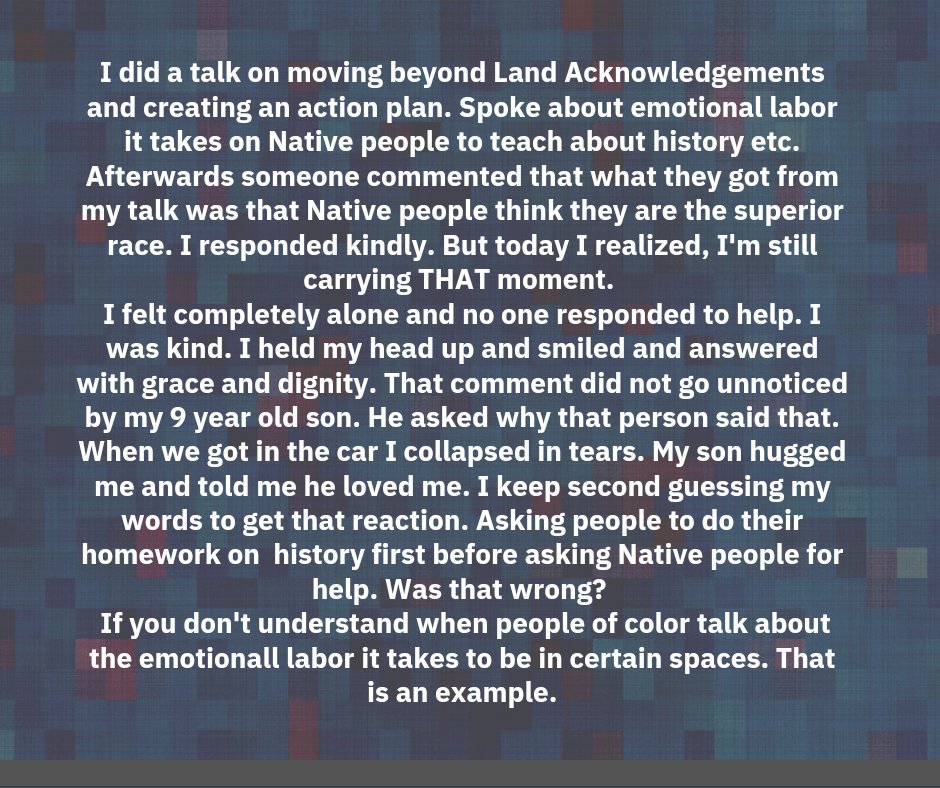 kellysconroy's tweet photo. How can we protect ourselves when often we go into these spaces to talk and teach alone and unprotected? #FIGHTracism https://t.co/F2xoMF5fet