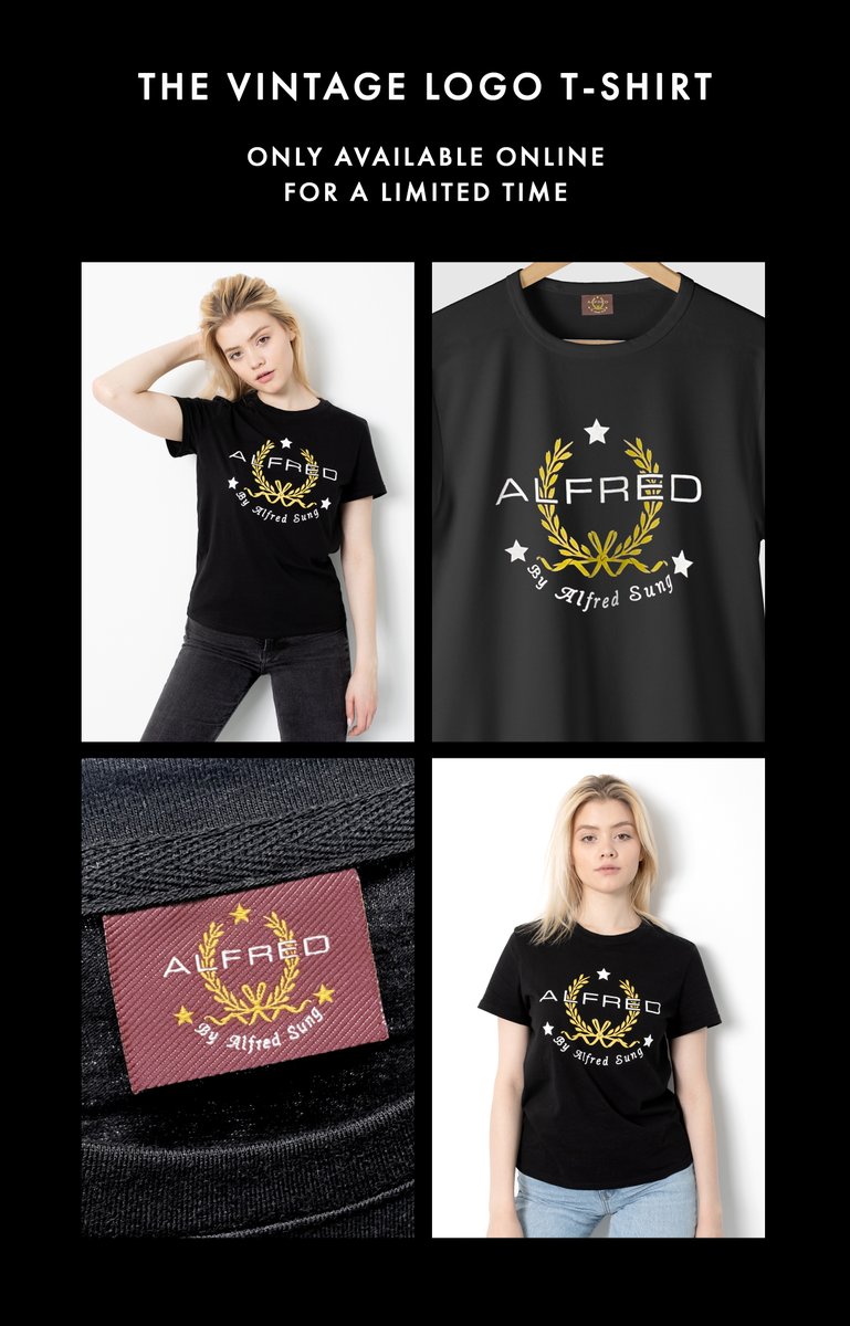 In celebration of vintage style, we've re-issued this 90's inspired t-shirt design, straight from our design archive.  Available online only, for a limited time. #Alfred #limitededition #heritagetshirt #90s #alfredsung