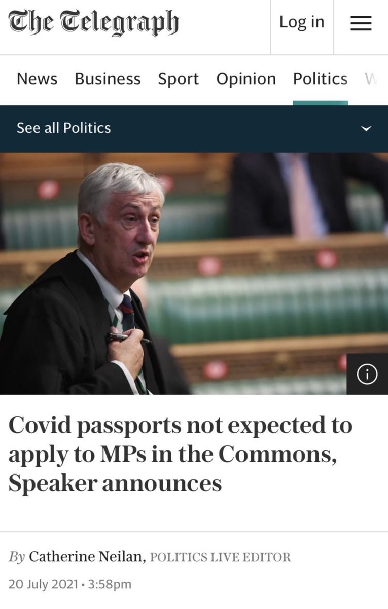 JamesMelville's tweet image. This is outrageous. Vaccine passports are not expected to apply to MPs in the House of Commons. Them &amp;amp; us personified. They are taking the piss out of us. Repeatedly.