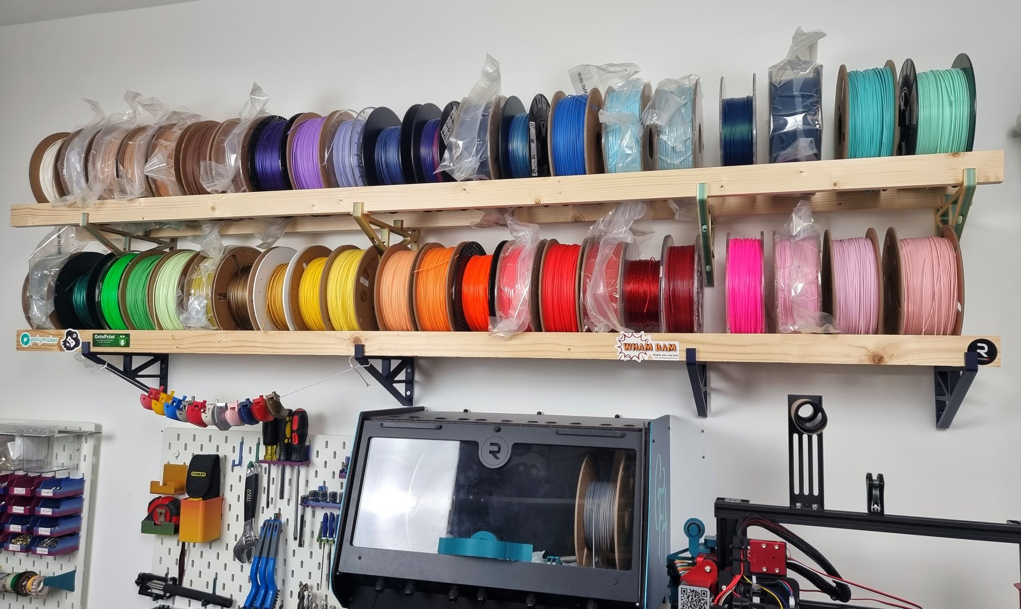 Allie (Katz Creates) on X: I have a lot of filament. I realised recently  that my previous singular filament shelf was not cutting it. What else  could be the solution but ANOTHER