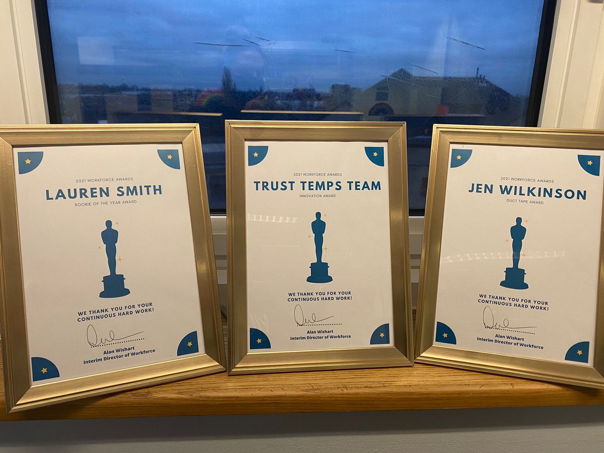 So very proud of our Trust Temps team for winning 3 Workforce Awards! Absolutely smashing it! 🎉💙