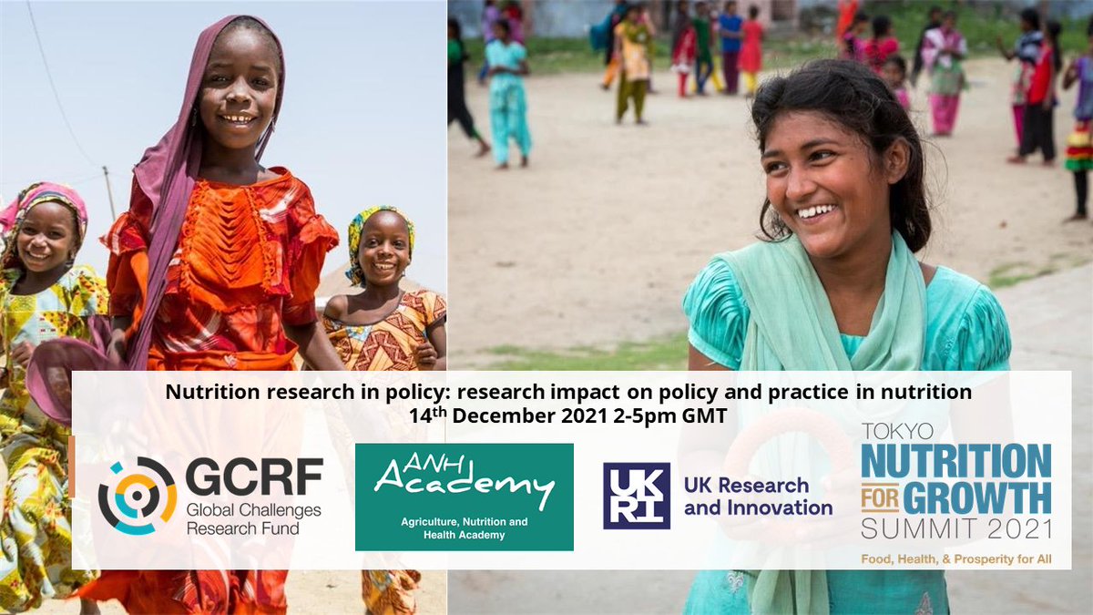 Today @UKRI_News and @ANH_Academy are emphasising the importance of research to inform policy and help eliminate malnutrition around the world at their #N4GSummit2021 Official Side-event chaired by GCRF Food Systems Challenge Leader and Gender Advisor @TahratNShahid @nutritionwin
