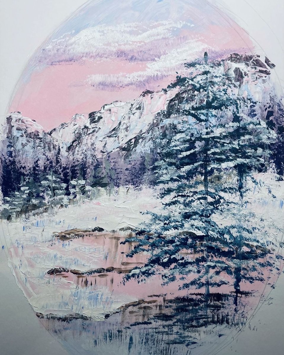 HelloMeanwhile's tweet image. Some gorgeous work from Brushstrokes Courses&apos; students, they&apos;ve been exploring texture with Bob Ross inspired winter wonderland acrylic painting. If you&apos;d like to learn to paint or improve your skills then we highly recommend Laura! 

brushstrokes.courses