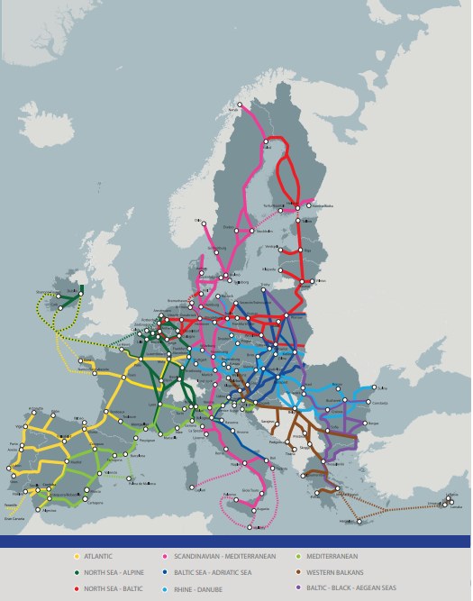#TEN_T 🇪🇺 network 👇

✅Linking 4⃣2⃣4⃣ major cities
✅9⃣ European Transport Corridors 
✅At least 160 km/h for passenger 🚆 on #TEN_T lines
✅Making it easier to move freight between trains &amp; other modes
✅Connecting large airports to rail

europa.eu/!pHuPMb

#EUGreenDeal