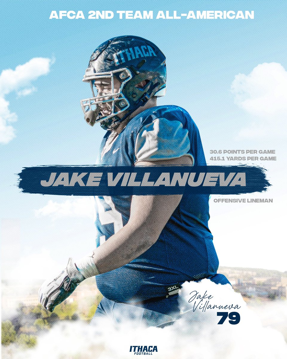 Nobody more deserving than the big man in the trenches. Jake Villenueva is an @WeAreAFCA Second Team All-American! #GoBombers | #PrideAndPoise