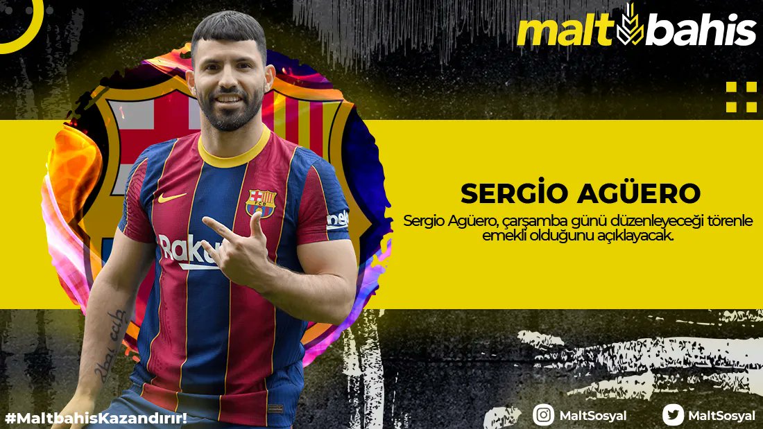 ⚽ Sergio Agüero, çarşamba günü düzenleyeceği törenle emekli olduğunu açıklayacak.

 #maltbahis #yuksekoranlar #eniyioranlar #canlibahisoyna
