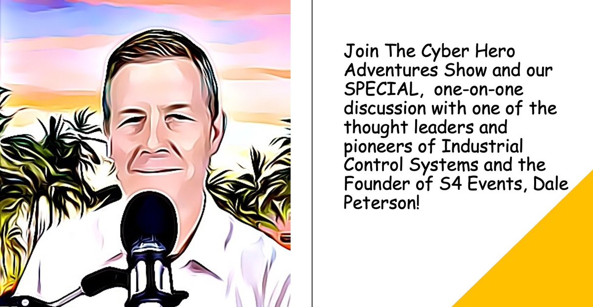 Gary Berman, Host, The Cyber Hero Adventures Show. (@unsungcyberhero) on Twitter photo ICS systems are under attack from criminals & nation states. Dale Peterson will share the challenges and opportunities facing ICS. <a href="/CISAJen/">ARCHIVED: Jen Easterly</a> #ICS #CyberSecurity #CyberSec <a href="/ScottBVS/">Scott Schober</a> <a href="/ChuckDBrooks/">Chuck Brooks</a> <a href="/EK_Blog/">Evgeniy Kharam</a> <a href="/C_C_Krebs/">Chris Krebs</a>
Today 2:00 PM
bit.ly/Industrialcont… ICS systems are under attack from criminals & nation states. Dale Peterson will share the challenges and opportunities facing ICS. <a href="/CISAJen/">ARCHIVED: Jen Easterly</a> #ICS #CyberSecurity #CyberSec <a href="/ScottBVS/">Scott Schober</a> <a href="/ChuckDBrooks/">Chuck Brooks</a> <a href="/EK_Blog/">Evgeniy Kharam</a> <a href="/C_C_Krebs/">Chris Krebs</a>
Today 2:00 PM
bit.ly/Industrialcont…