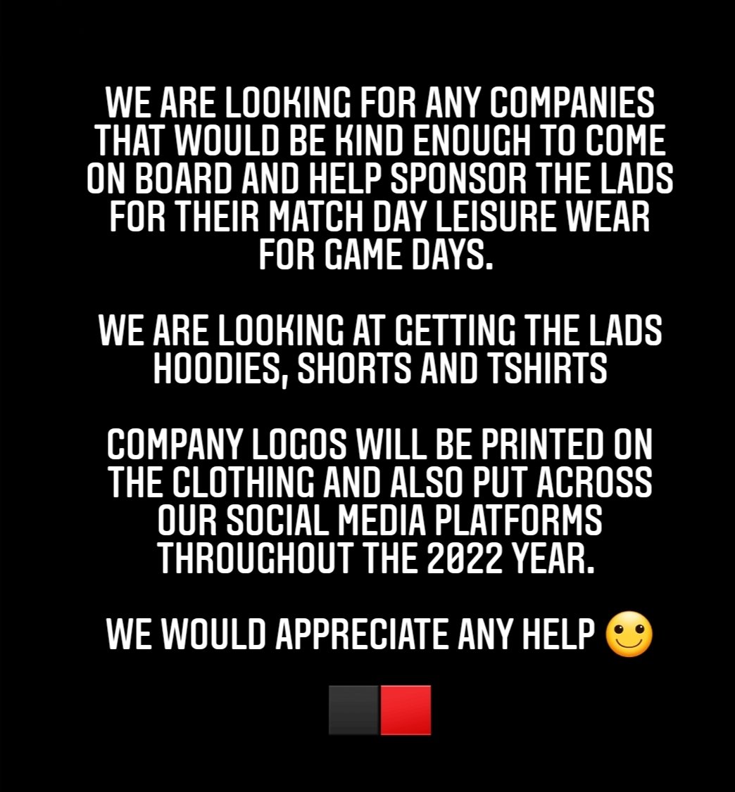 2022 MATCHDAY WEAR SPONSORSHIP OPPORTUNITY 
Any interested companies who would be kindly interested Please contact <a href="/peyeccles/">Peter Eccles</a> ⬛🟥🏉🏆