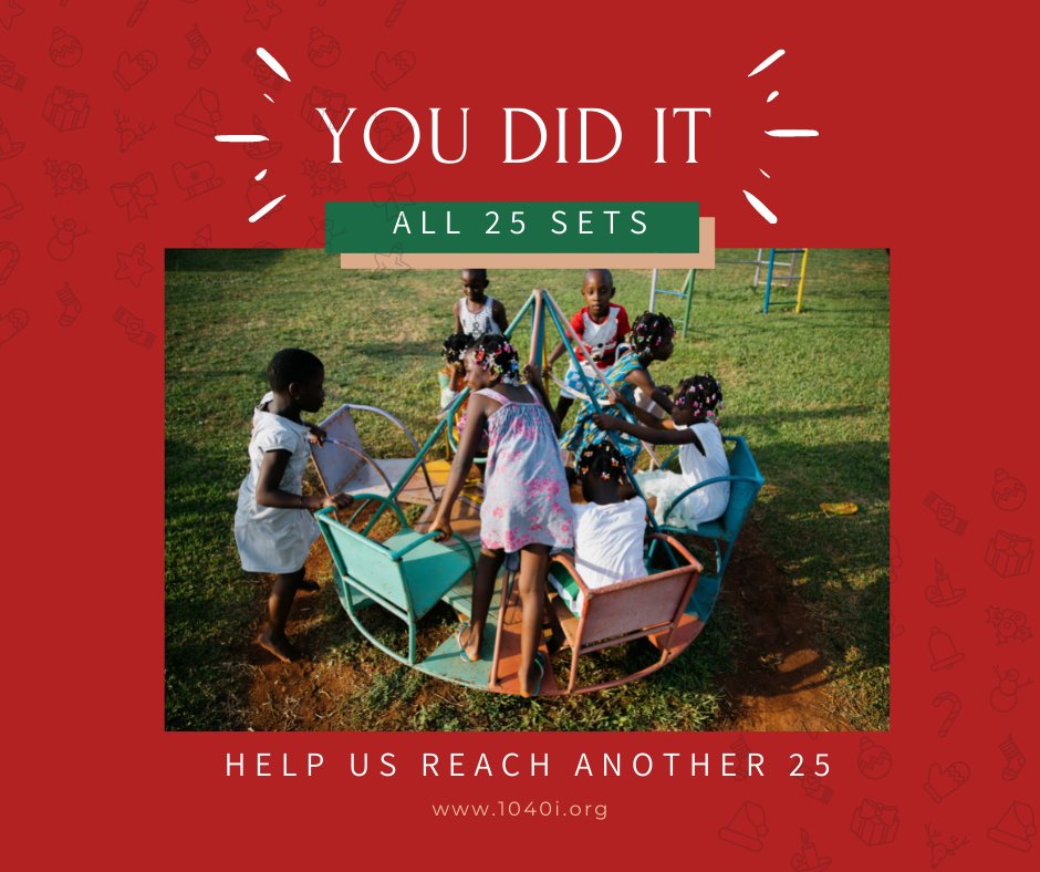 1040i's tweet photo. YOU DID IT, ALL 25 SETS!🥳
Because of YOU! We are so grateful.  We are going try to reach ANOTHER goal of 25 sets by December 25th, it will take a total of 270 sets to completely furnish the high school, so we need a lot more desks and chairs! https://t.co/LhgWFSqDiD