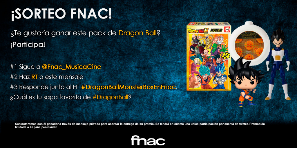 Fnac_MusicaCine's tweet image. Las ediciones Monster de Dragon Ball están a la vuelta de la esquina y para celebrarlo... ¡Vamos con un sorteo de #DragonBall!

✅Sigue a @Fnac_MusicaCine
✅RT
✅Responde junto al HT #DragonBallMonsterBoxEnFnac. ¿Cuál es tu saga favorita de #DragonBall?
👉fnac.es/SearchResult/R…