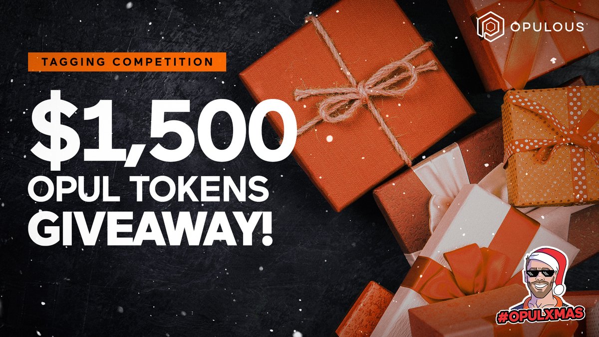 Opulous (@opulousapp) on Twitter photo π #OpulXmas Giveaway π
On the second day of #OpulXmas, we're giving 10 lucky people the chance to WIN a share of $1,500 USD in $OPUL tokens!
How to enter:
π Follow <a href="/opulousapp/">Opulous</a>
π Like, Retweet and Tag 3 friends!
Winners will be announced Monday 20th December @ 8PM UTC π
π #OpulXmas Giveaway π
On the second day of #OpulXmas, we're giving 10 lucky people the chance to WIN a share of $1,500 USD in $OPUL tokens!
How to enter:
π Follow <a href="/opulousapp/">Opulous</a>
π Like, Retweet and Tag 3 friends!
Winners will be announced Monday 20th December @ 8PM UTC π