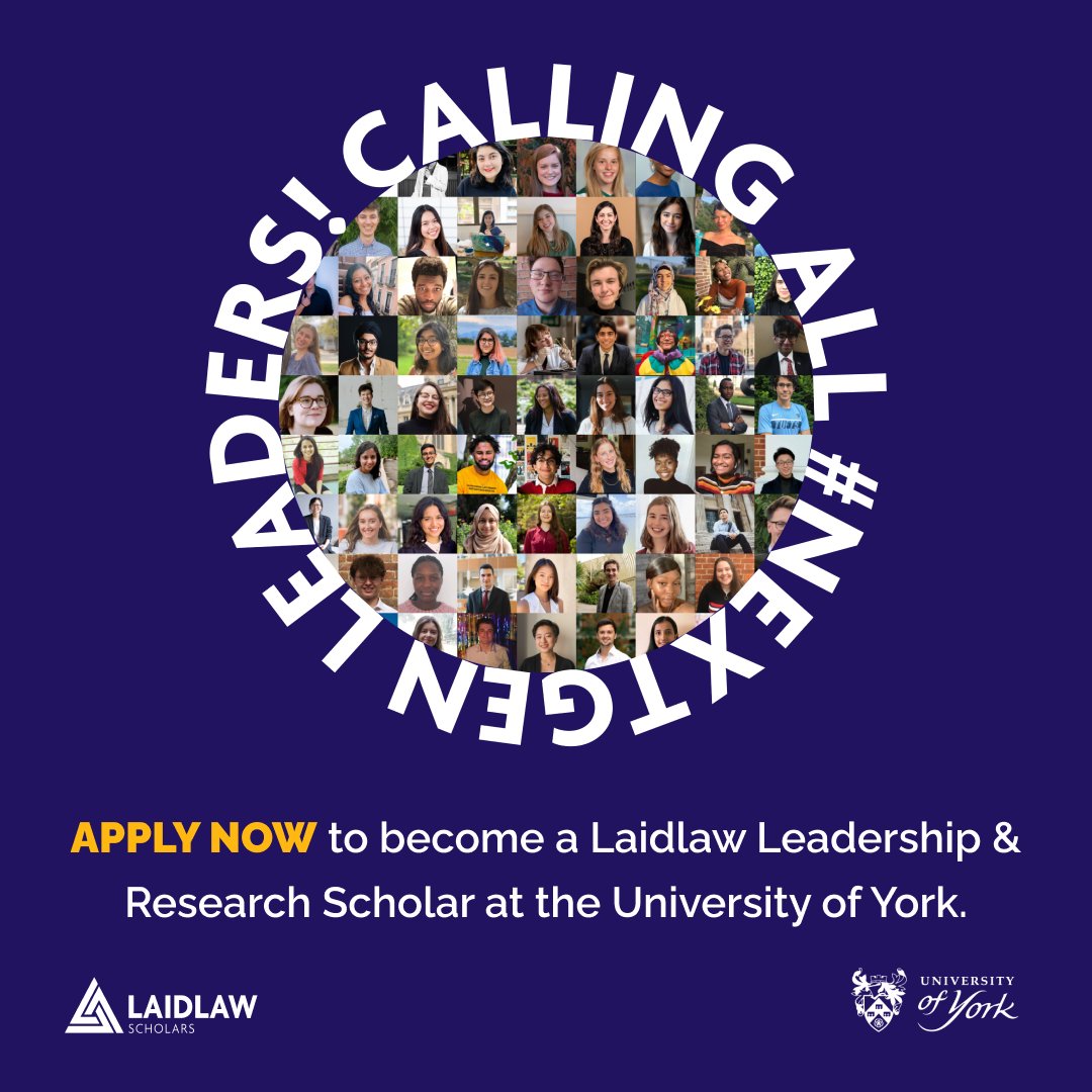 Become a <a href="/LaidlawFoundatn/">Laidlaw Foundation</a> Leadership &amp; Research Scholar to: 
- Develop your leadership skills
- Learn how to be an ethical leader from <a href="/LBS/">London Business School</a>
- Become a change agent
- Connect with peers from universities around the world.
All fully funded. APPLY NOW! 
bit.ly/Laidlaw2022