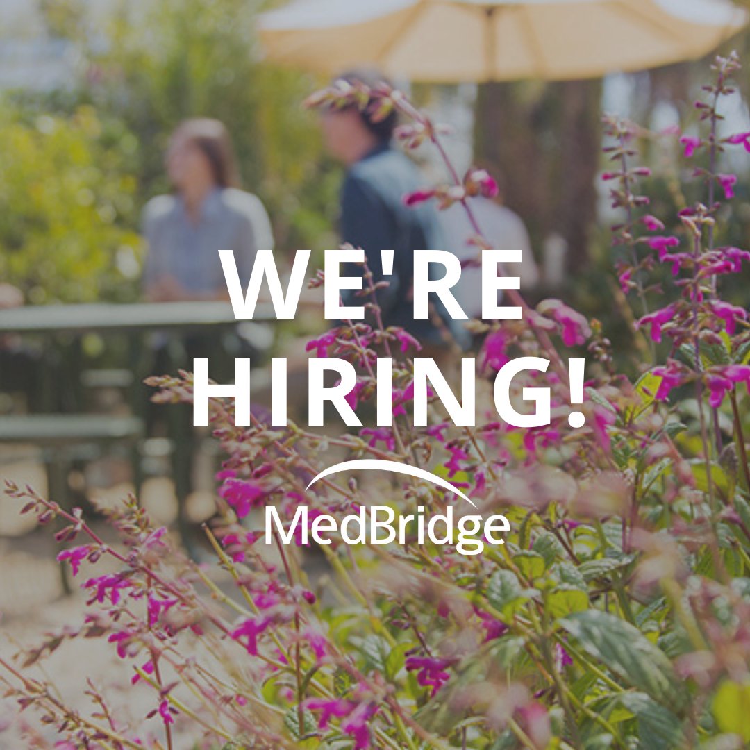 MedBridgeSB's tweet photo. We're #hiring! Looking for a new #job with a hybrid work model (in-office and #workfromhome), a vibrant culture, and excellent benefits? MedBridge is hiring for positions across our departments! #Apply on our website today.https://t.co/p5K4626I0O https://t.co/JllT09zrU3